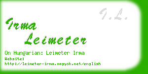 irma leimeter business card